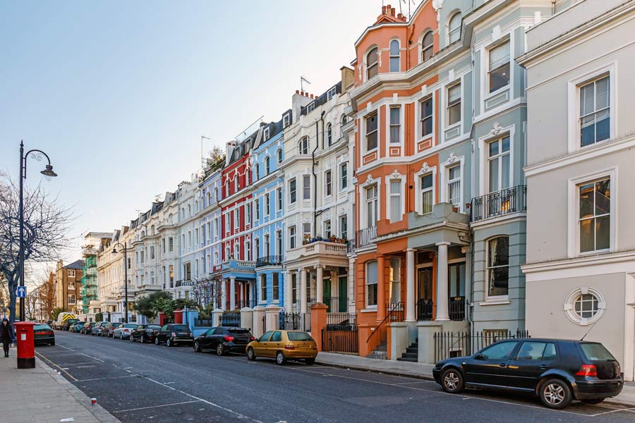 Notting Hillin värikkäät talot